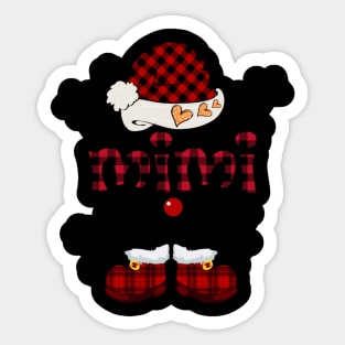 Mimi Claus Red Plaid Grandma Sticker